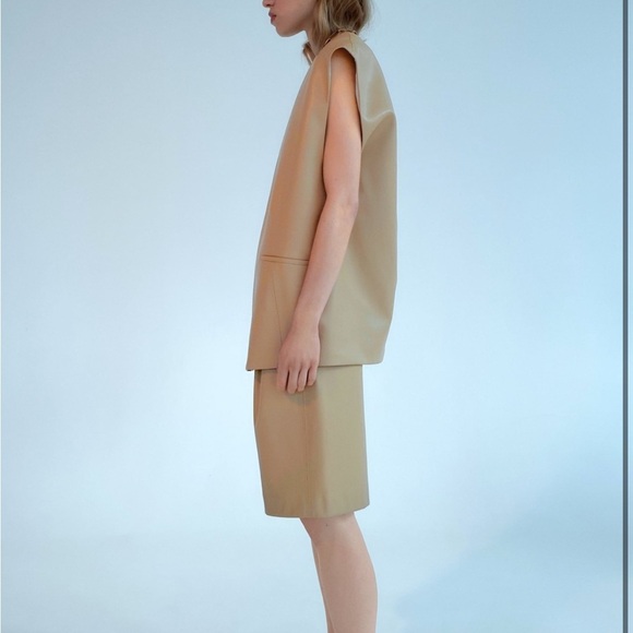 ZARA 2pcs Faux Leather Oversized Vest + Long Shorts Coord Set BNWT - Picture 5 of 9